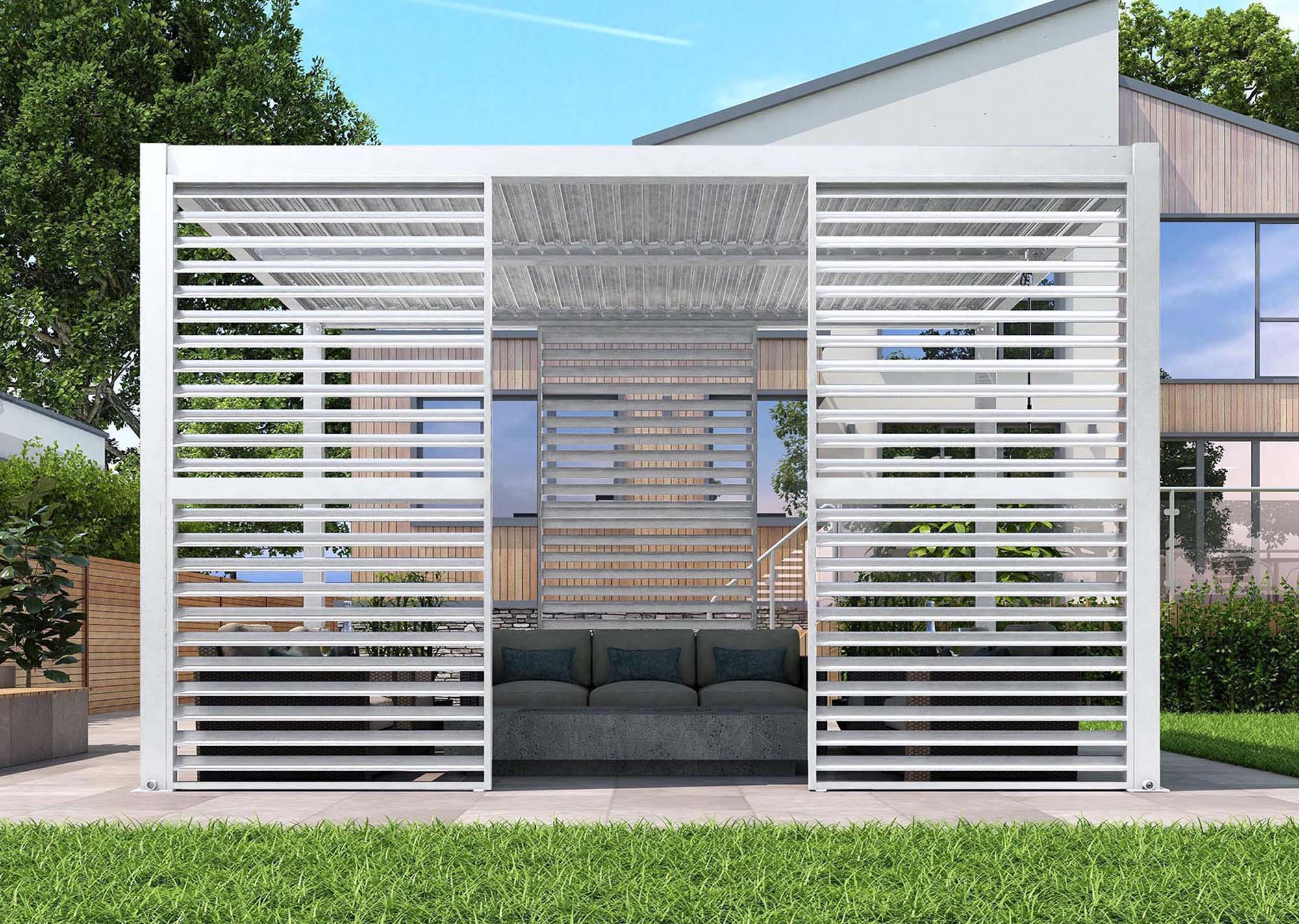 White louvered side